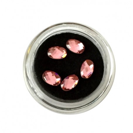 Oval Rhinestones 5pcs. - 02 Rosa