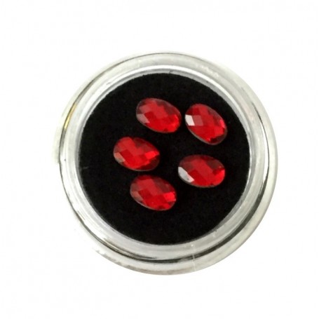 Oval Rhinestones 5pcs. - 03 Red