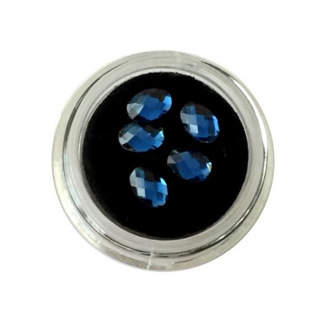 Oval Rhinestones 5pcs. - 04 Blue