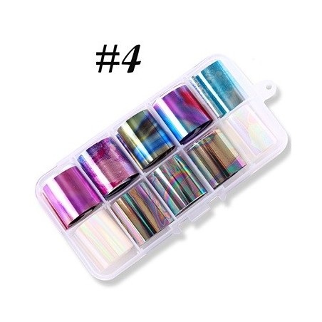   4 - Nail Art Foil Kit 10 designs