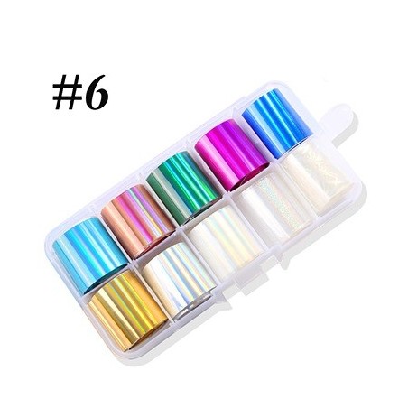   6 - Nail Art Foil Kit 10 designs