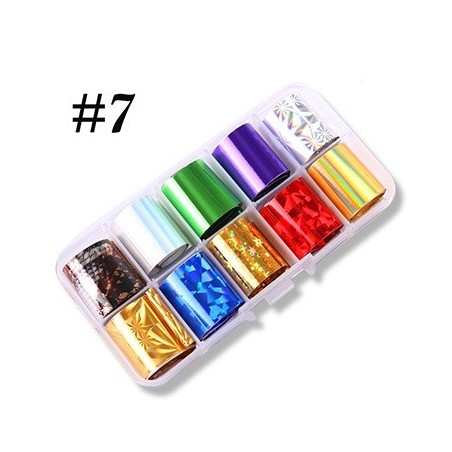   7 - Nail Art Foil Kit 10 designs