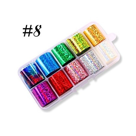   8 - Nail Art Foil Kit 10 designs