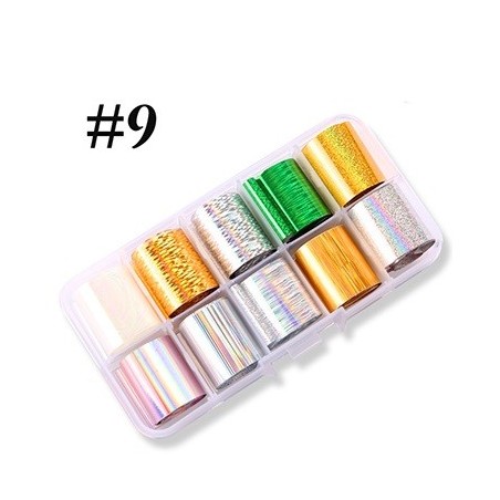   9 - Nail Art Foil Kit 10 designs