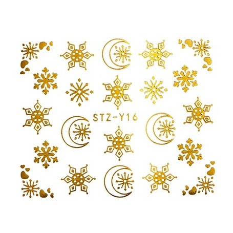 Water Tattoo Snowflakes  - 016 gold