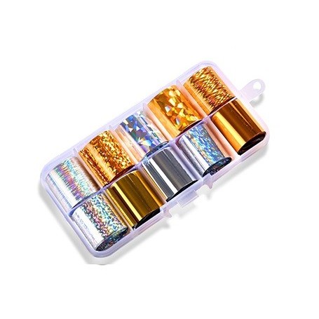   21 - Nail Art Foil Kit 10 designs