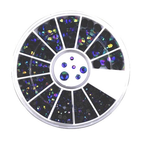 Rhinestones Black AB in Wheel(129)