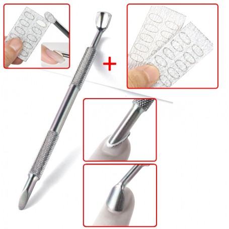 Double-Ended Cuticle Pusher+Pre-Polishing Sandpaper100,250grit