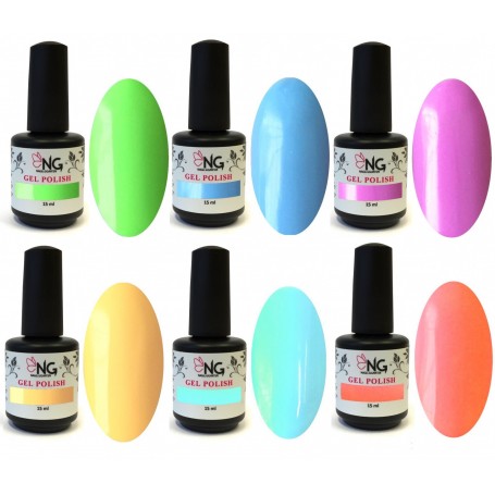 3 - SUMMER COLLECTION  - 6 Colors NG LED/UV Soak Off Gel Polish 15ml