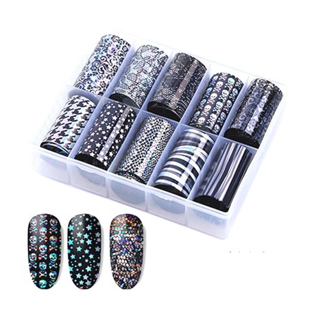 110 - Nail Art Foil Kit 10 designs