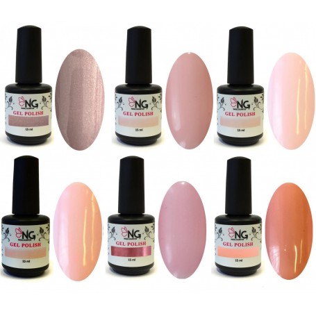 5 - NUDE COLLECTION  - 6 Colors NG LED/UV Soak Off Gel Polish 15ml