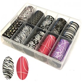 110 - Nail Art Foil Kit 10 designs