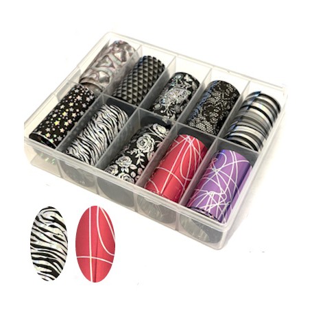 110 - Nail Art Foil Kit 10 designs