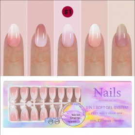 5 Colors Press on nails150pcs. - Design 1
