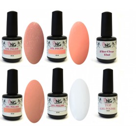 FIBER COLLECTION  - 6 Colors NG LED/UV Soak Off Gel Polish 15ml