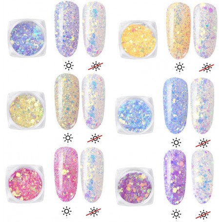 Light Change glitter KIT 6 Colors
