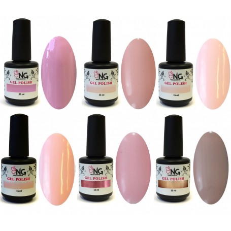 5 - NUDE COLLECTION  - 6 Colors NG LED/UV Soak Off Gel Polish 15ml