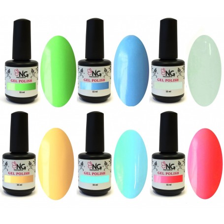 3 - SUMMER COLLECTION  - 6 Colors NG LED/UV Soak Off Gel Polish 15ml